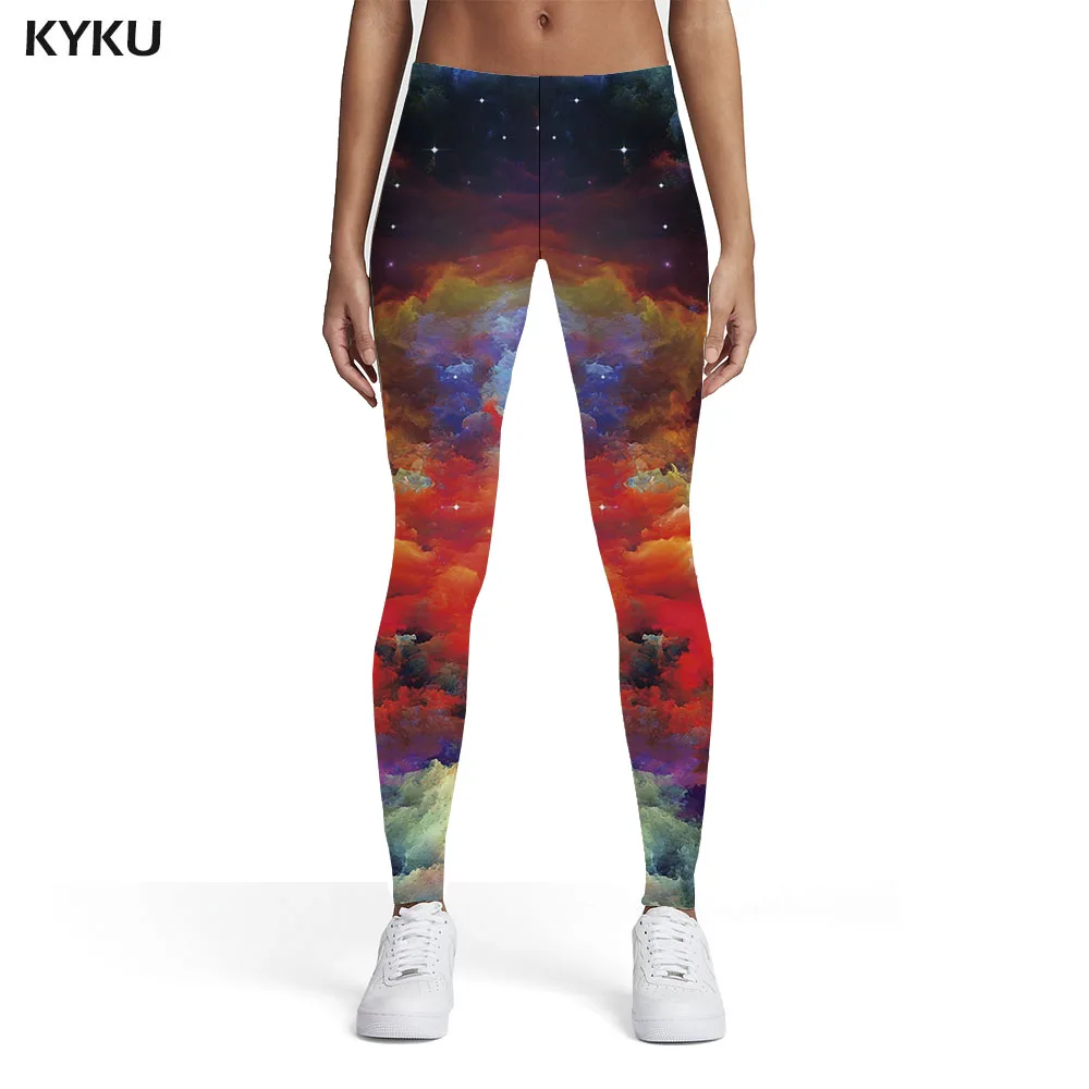

KYKU Colorful Leggings Women Galaxy 3d Print Nebula Sport Space Trousers Womens Leggings Pants Jeggings Jeggins Summer Ladies