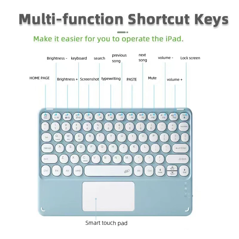 

GOOYIYO New Touchpad Keyboard Mouse For iPad Case iPad Pro 11 2021 iPad 10.2 Mini 6 Mac Laptop Wireless Bluetooth Keyboard Mouse