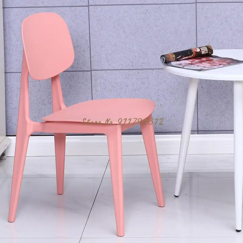 Скандинавский обеденный стул пластиковый со спинкой для дома ins сетчатый красный