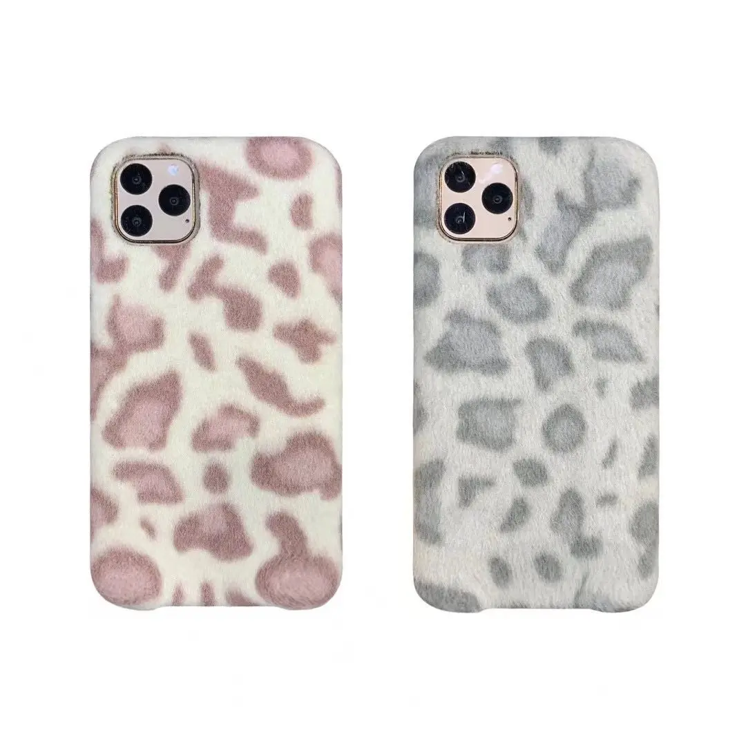 

Stylish and novel plush leopard print personalized mobile phone case for iphone 12 pro Max/ 11Pro/X Max/XS/8 PLUS/7 PLUS/8G/7G