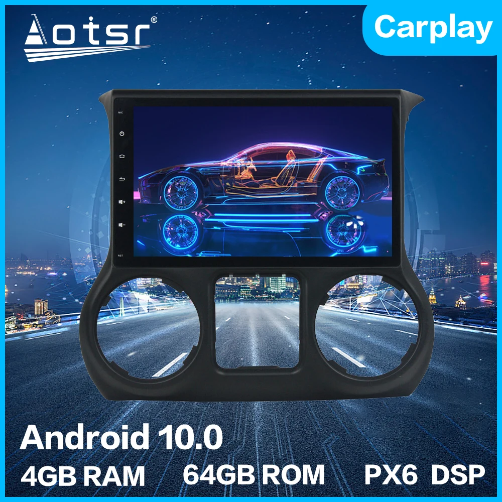 Автомобильный радиоплеер Aotsr Android 10 0 4 + 64G GPS навигация автомобильный стерео HD