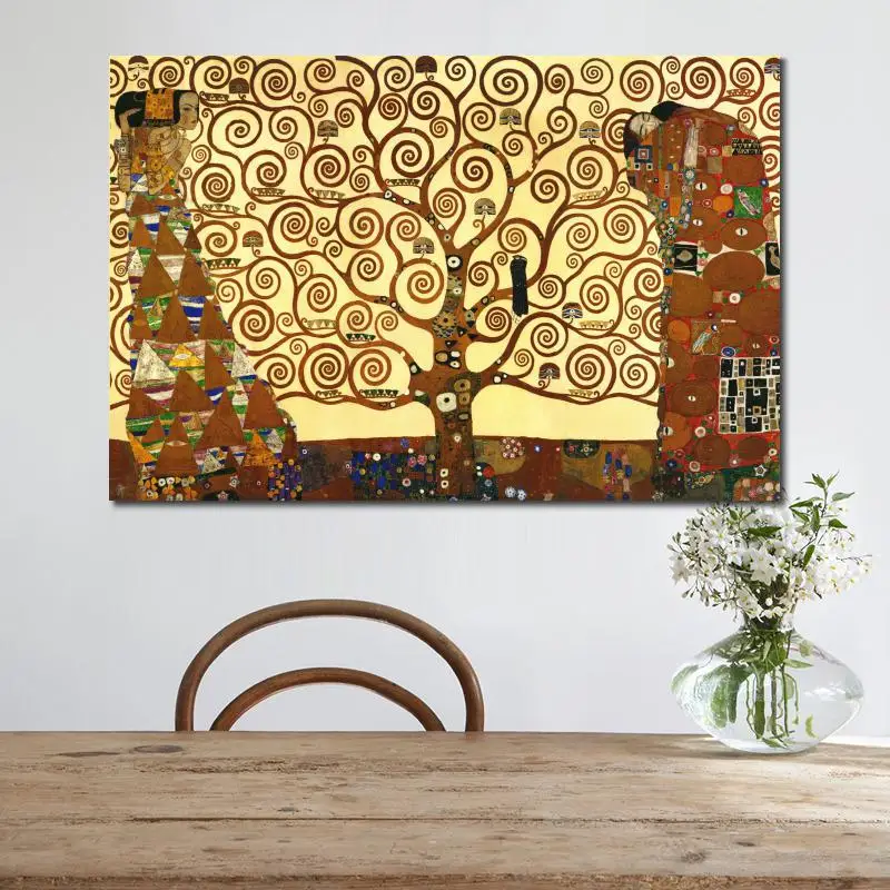 Beste Hoge Kwaliteit Beroemde Gustav Klimt Bomen Olieverfschilderijen Reproductie De Boom Van Leven Moderne Golden Art Voor Woonkamer Muur Decor