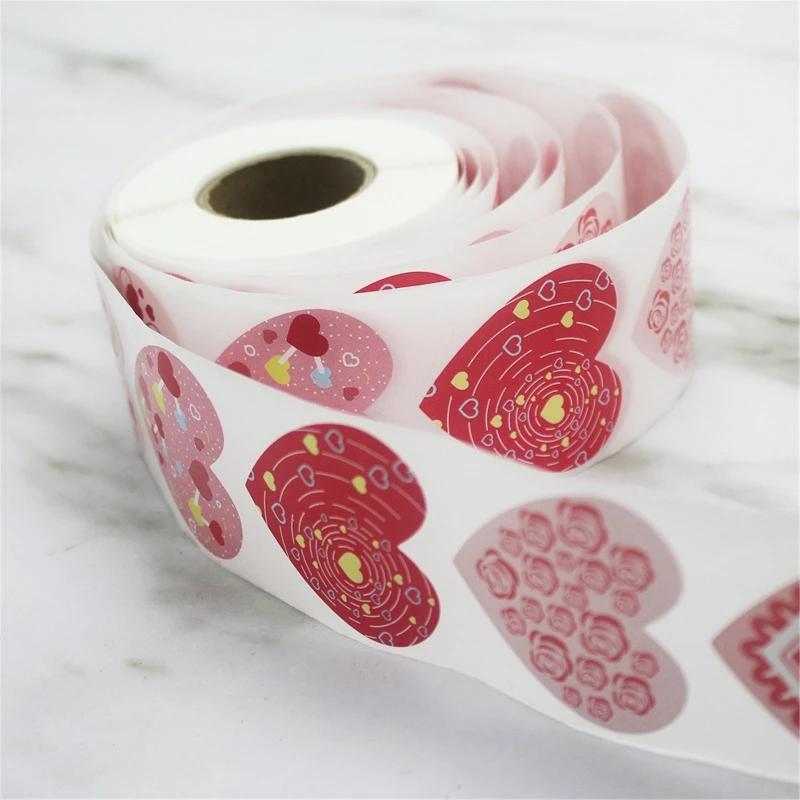 

2Roll Heart Shape Valentine's Day Stickers Letter Sealing Birthday Party Sticker