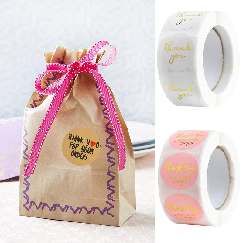

500Pcs/roll 2.5cm Thank You Labels Seal Stickers For Scrapbook Diary Stationery Sticker Birthday Wedding Party Gift Decoration