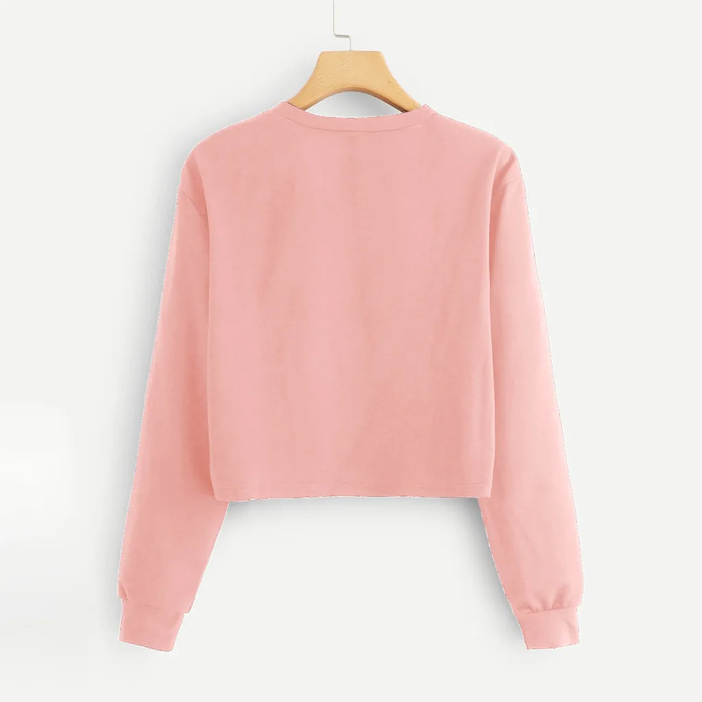 Женская толстовка с О образным вырезом блузки длинными рукавами и надписями