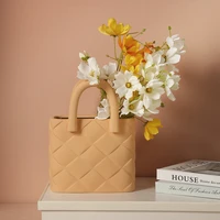 morandi ceramic handbag vase decoration living room flower arrangement creative and slightly luxury simple home decorations