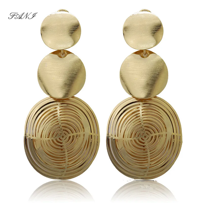 

Nice Fashion Women Wedding Earrings Long Drop Dangle Earrings Exquisite Trendy Dubai Gold Color Statement Drop Dangle Earrings