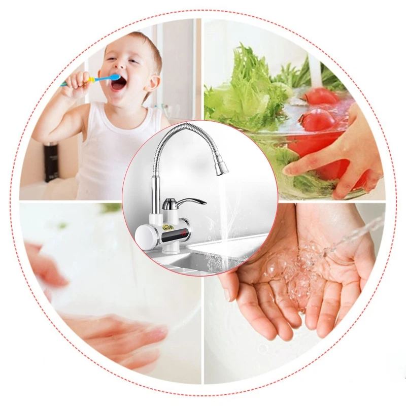 Мгновенный Электрический водонагреватель быстрый нагрев кран с дисплеем