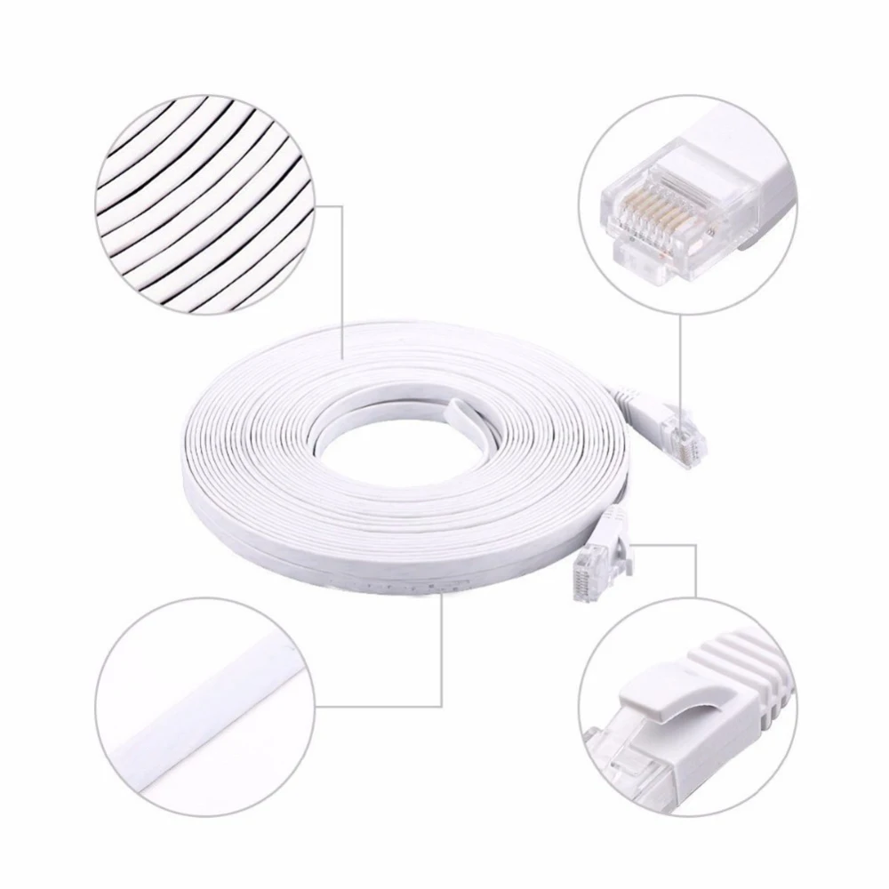 Сетевой Ethernet Кабель Cat6 CAT7 RJ45 компьютерный патч корд UTP для маршрутизатора 0 5 м 1 2 3