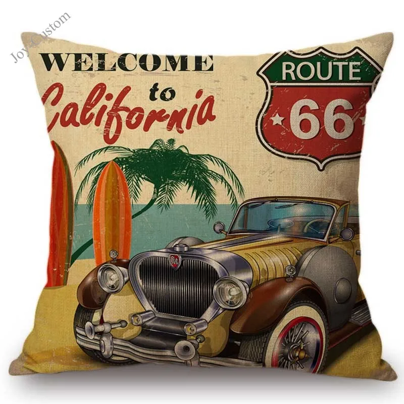 18 &quotUS Route 66 винтажный автомобиль Ностальгия Ретро плакат стиль декоративный