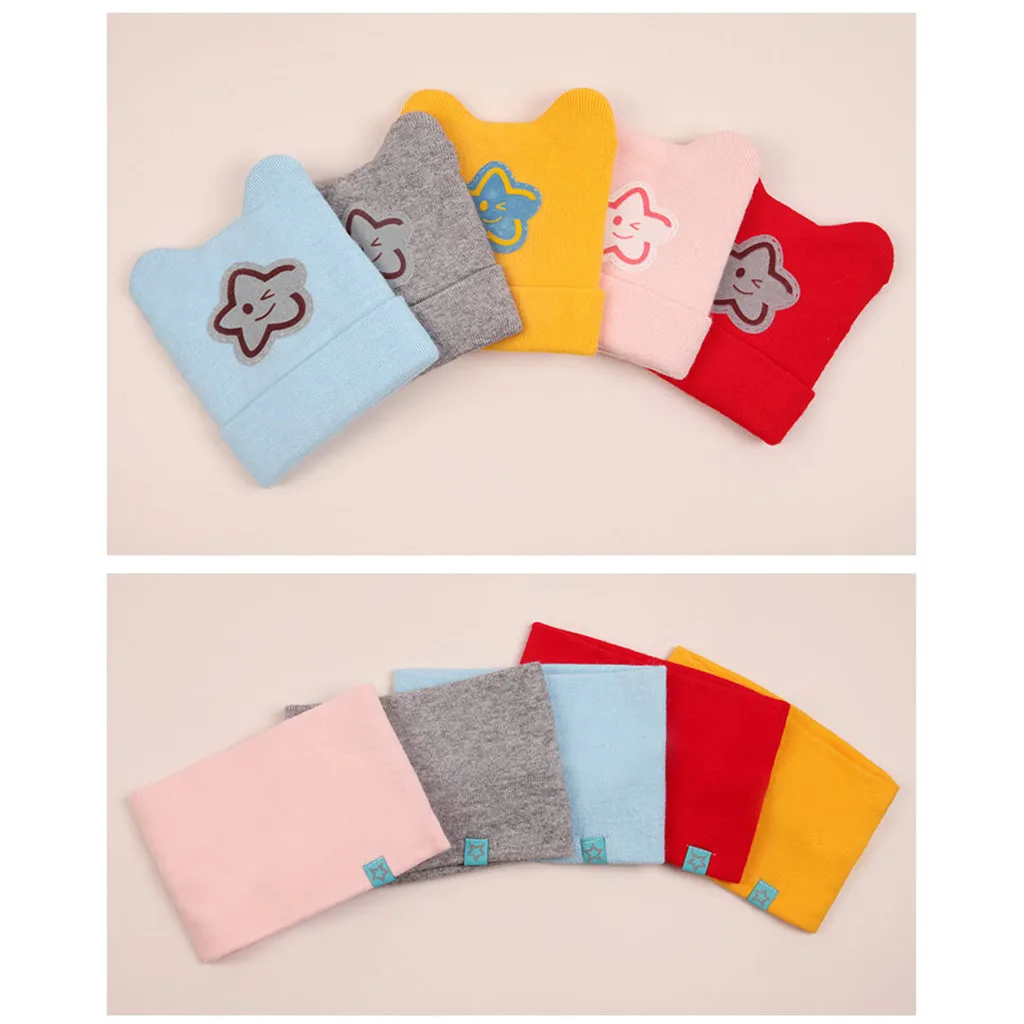 Комплект из 2 предметов шапка для малышей шарф вязаный плюшевый зимний теплый