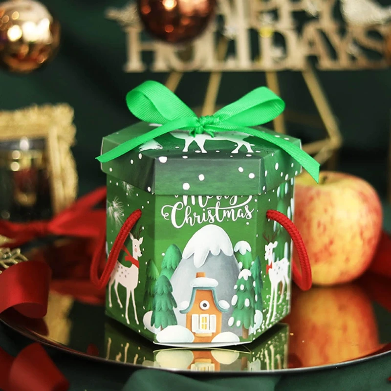 

Рождественская Подарочная коробка H056 с яблоком, набор из 50 упаковочных коробок для яблок и печенья на Рождество