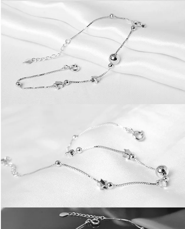 Женский ножной браслет со звездами модные браслеты из стерлингового серебра 925