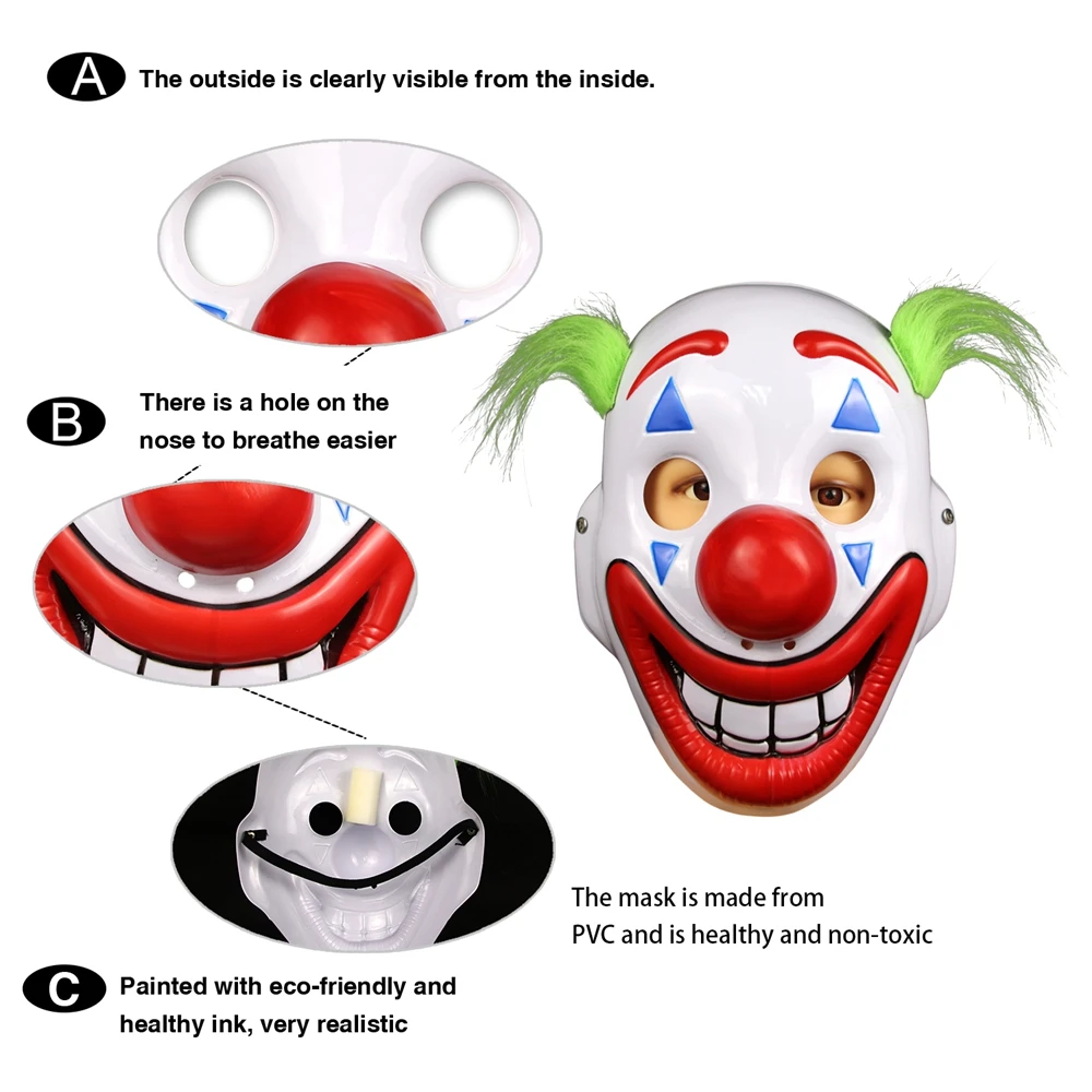 Waylike Хэллоуин Джокер маска Артур крапинку Косплэй фильм костюм клоуна для