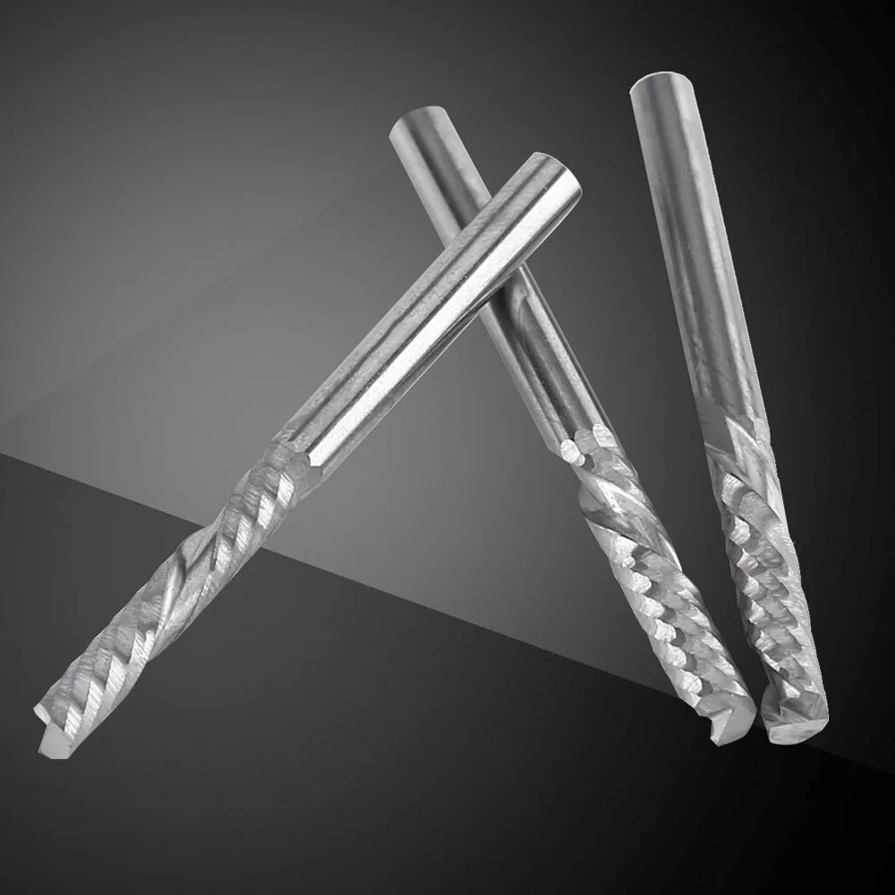 

10pcs End Mills 4x4mm Shank Carbide CNC Single Flutes Spiral Cutter Router Bits