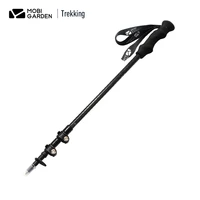mobigarden carbon fiber trekking poles collapsible telescopic sticks with straight handle ultralight hiking stick