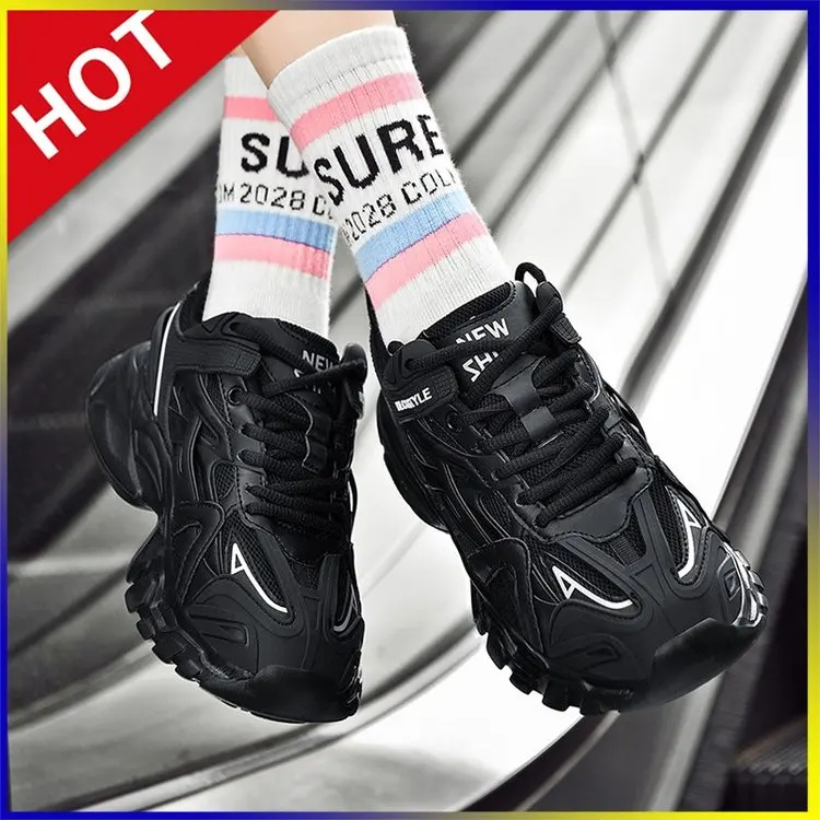 British Retro Street Punk Rock Hip Hop Chunky Sneakers Men Dance Platform Flats Fashion Shoes High Top Zapatillas Hombre | Обувь