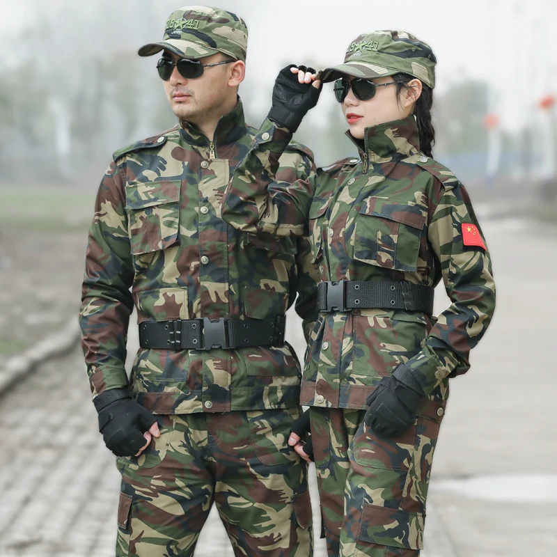 Зеленая камуфляжная военная форма хлопковая боевая одежда для мужчин и женщин