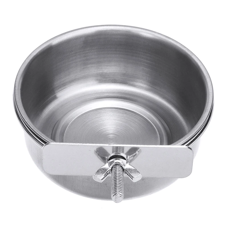 Stainless Steel Bird Feeder Parrot Cups Container Food Water Bowl for Macaw Parakeet Cockatiel Cage | Дом и сад