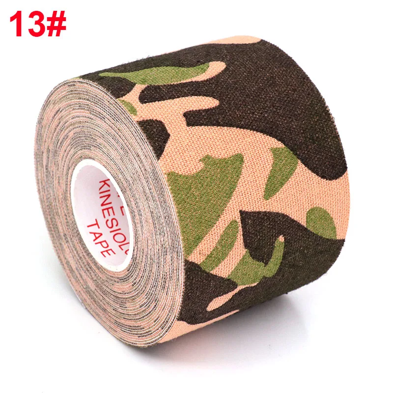 Green camouflage 5 м эластопласт кинезиологическая лента для облегчения боли в мышцах водонепроницаемая Спортивная восстанавливающая спортивная лента для тенниса - Цвет: Green camouflage