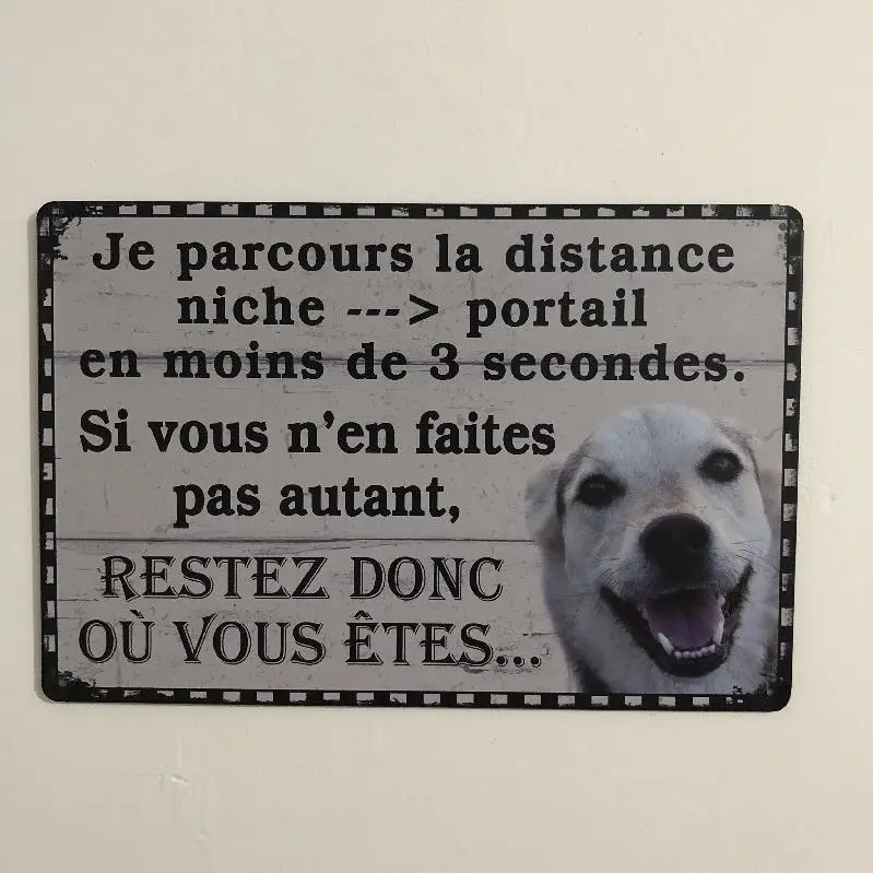 [Luckyaboy] Vintage Home Decor Dog Paris Attention Drink Car Metal Tin Signs Wall Art Painting Poster Bar Cafe Garage Decor - Цвет: 1