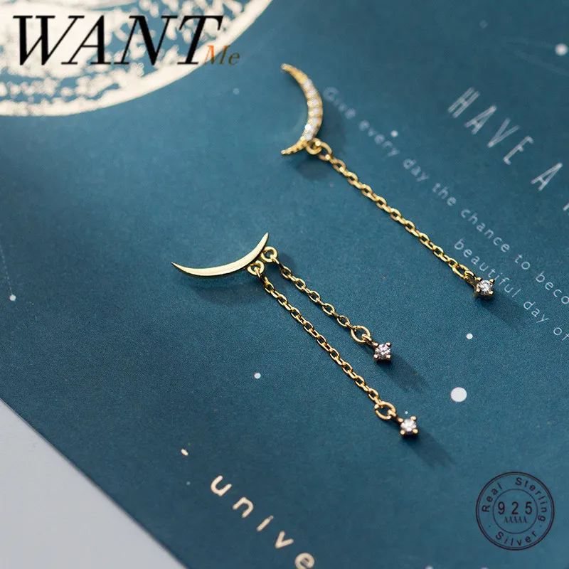 Женские серьги подвески WANTME из серебра 925 пробы с круглым