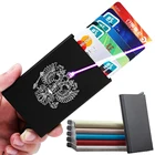 Российский двухголовый Орел, идентификационная кредитная карта, мужской тонкий антибликовый держатель для удостоверения личности, Металлический Алюминиевый RFID-кошелек для карт, чехол