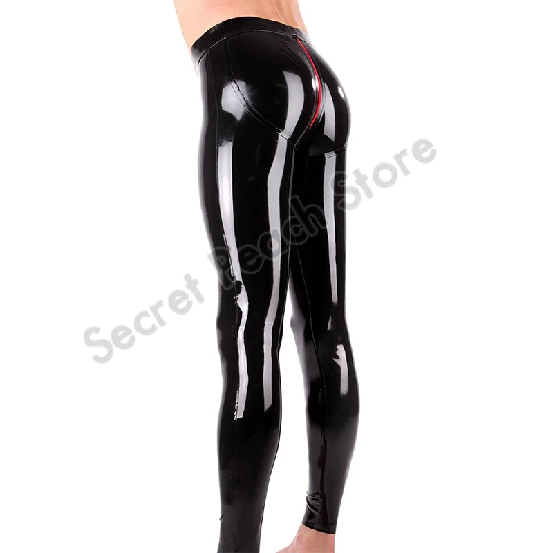 Латексные леггинсы Для мужчин резиновые узкие 3d вырезом бедра разрезы с молнией