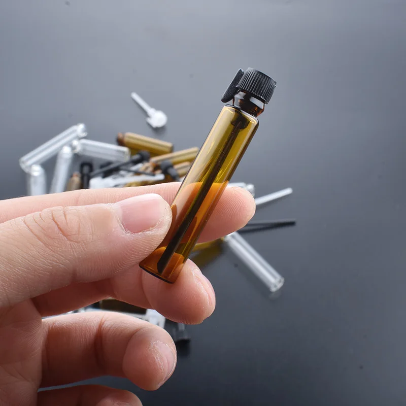 100 шт./лот 2 мл мини маленькие стеклянные флаконы с наклейкой в бутылках для духов