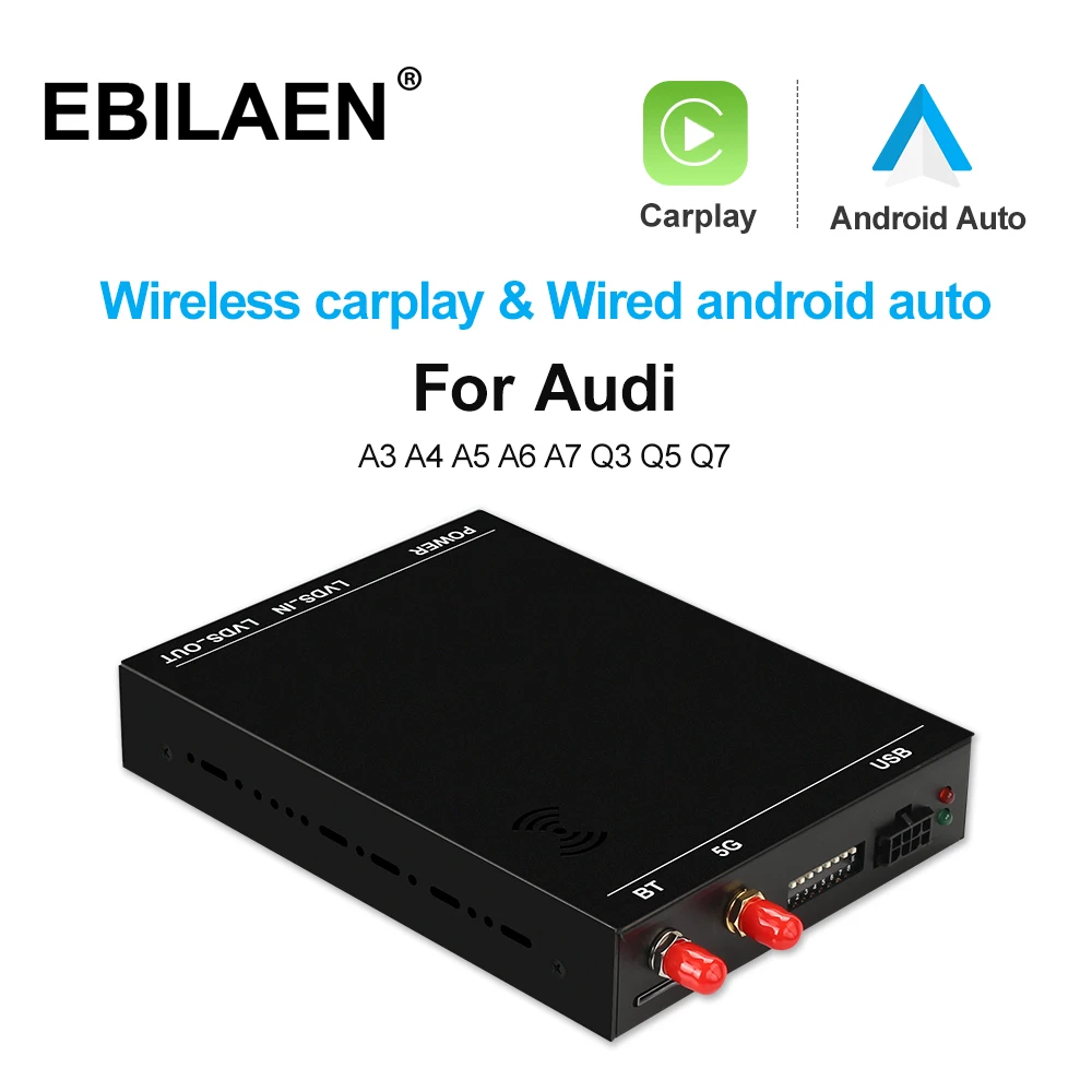 

Wireless Carplay Module Decorder Box For A3 A4 A4L A5 S5 A6 A7 Q2 Q3 Q5 Q7 A1 MMI System Mirror Link USB Android Auto DSP Camera
