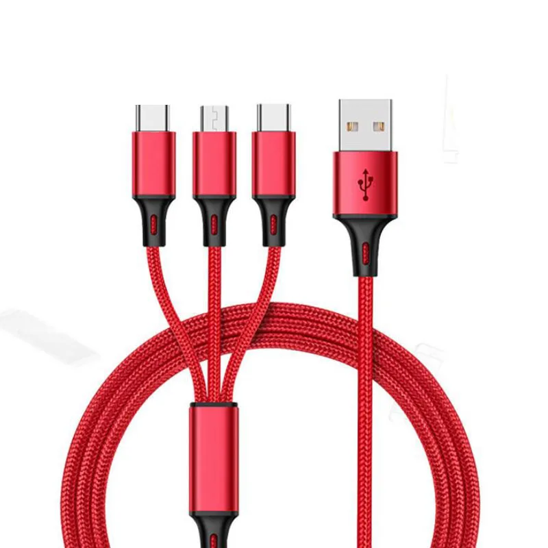 Зарядный кабель 3 в 1 для Apple Android с разъемом типа c usb мобильный телефон HLSC005|Кабели