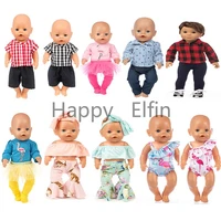 happy elfin handmade flamingo pattern doll clothes top pants for american 18 inch girl doll 43 cm born baby doll clothes