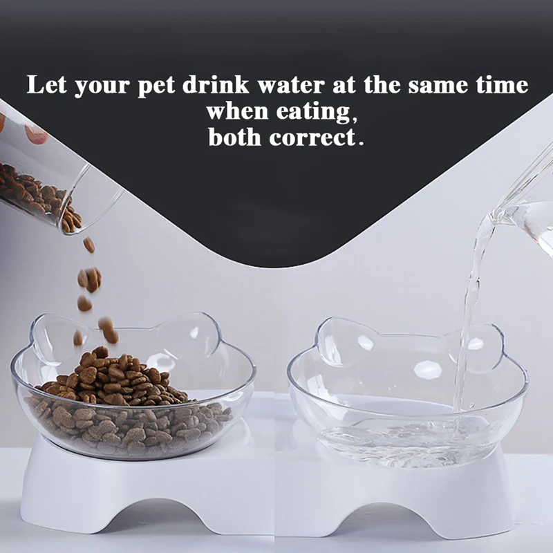 

Non-slip Dog Cat Bowl Double Bowls With Raised Stand Pet Food And Water Bowls For Cats Dogs Feeders Cat Bowl Pet Supplies