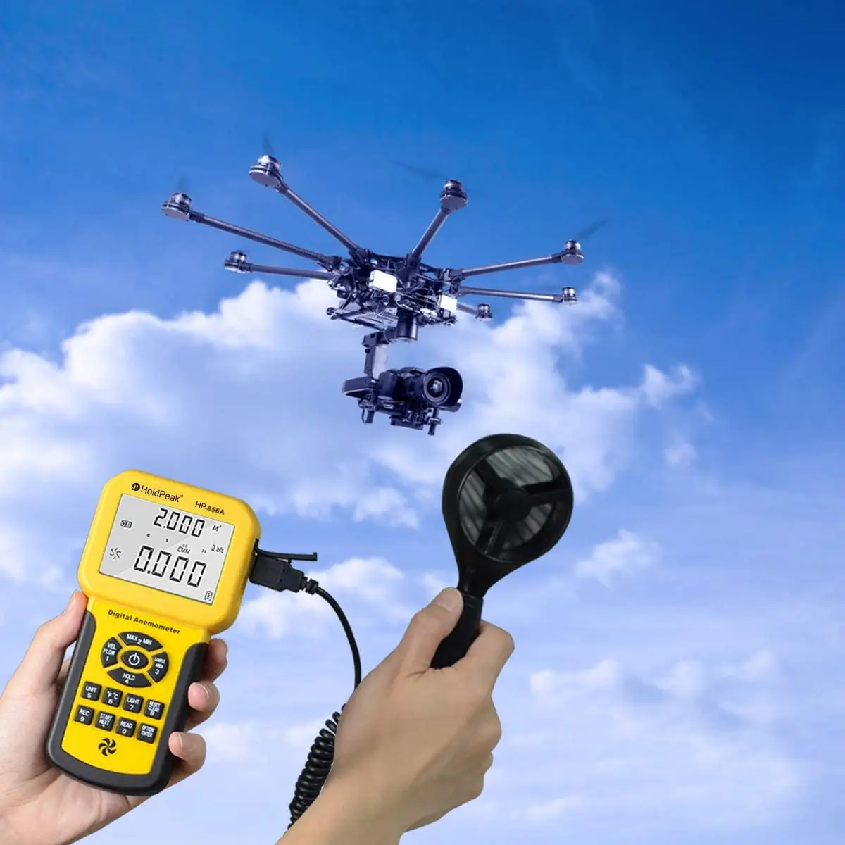 

BT-856A Portable Digital Anemometer Wind Speed Gauge Meter Windmeter for Air Kite Sail Flow Velocity Meter wholesale