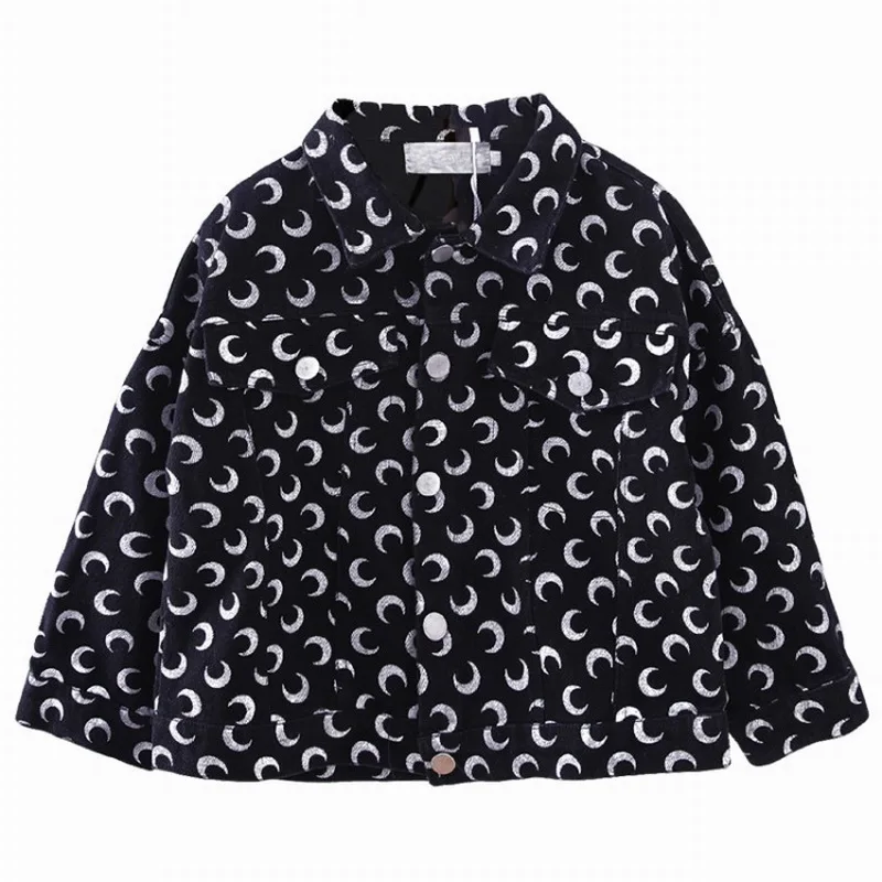 Коллекция 2019 года модное осеннее пальто луна верхняя одежда для девочек черное
