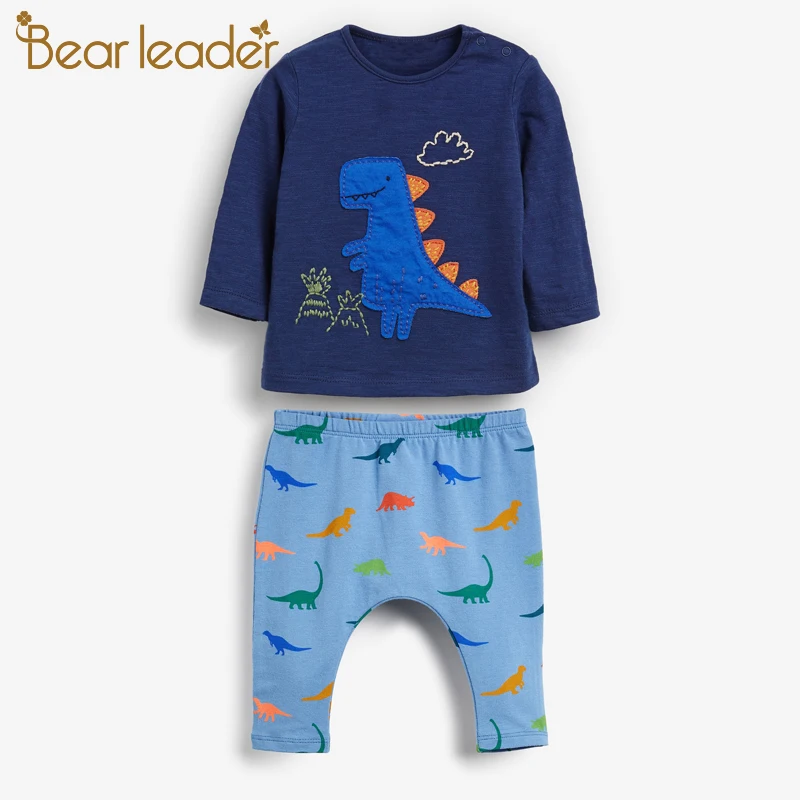 Bear Leader/летний комплект одежды для маленьких мальчиков спортивный костюм для мальчика с мультяшным принтом, футболка+ шорты Детская одежда Детский Комплект для мальчиков