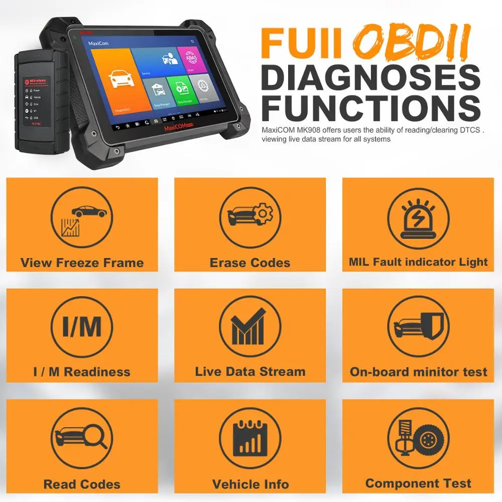 Autel MaxiCOM MK908 OBD2 автоматический диагностический инструмент автомобильный