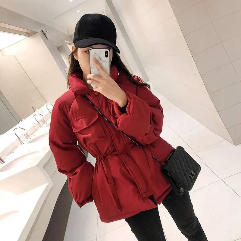 Большие размеры свободная Утепленная зимняя куртка Женская парка Теплое