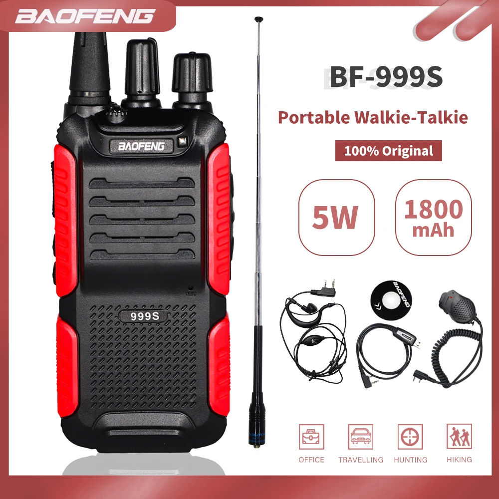 Baofeng BF 999s Plus Walkie Talkie 5 вт UHF любительский 999S двухсторонний Ham CB радиостанция Amador FM HF