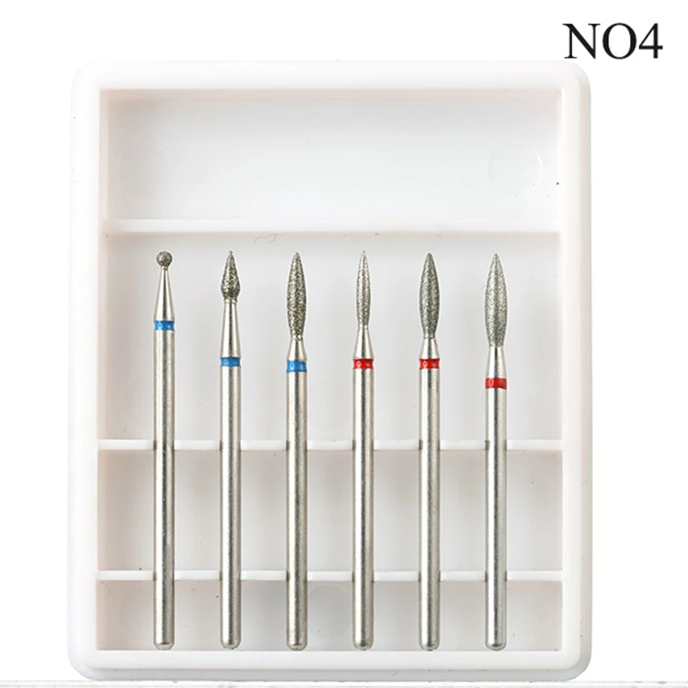 Набор фрез для маникюра и педикюра набор из 6 алмазных насадок электрические