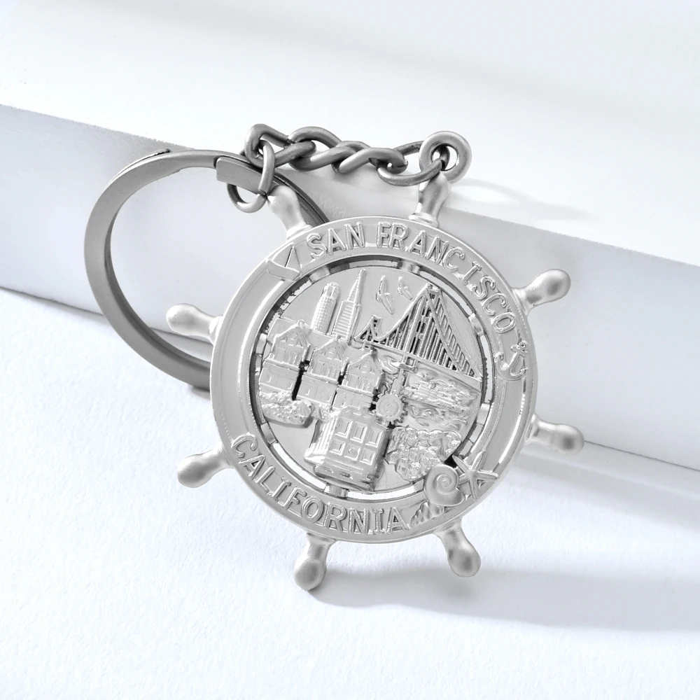 Vicney Rudder брелок Сан Франсиско US сувенир из поездки подарок для друга серебряный