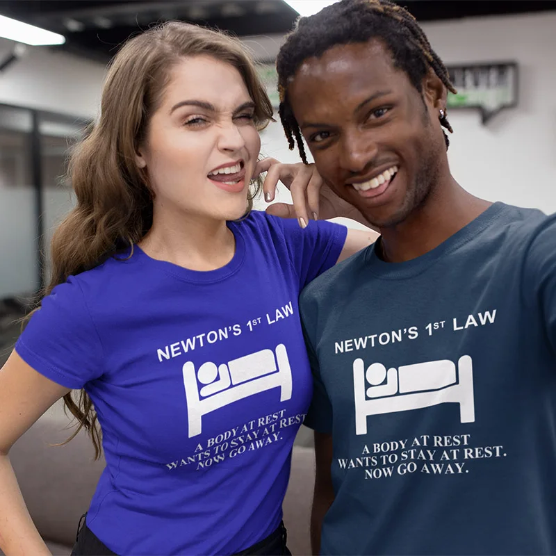 Футболка Ньютона с надписью First Law физический бодибилдинг а тело во время отдыха