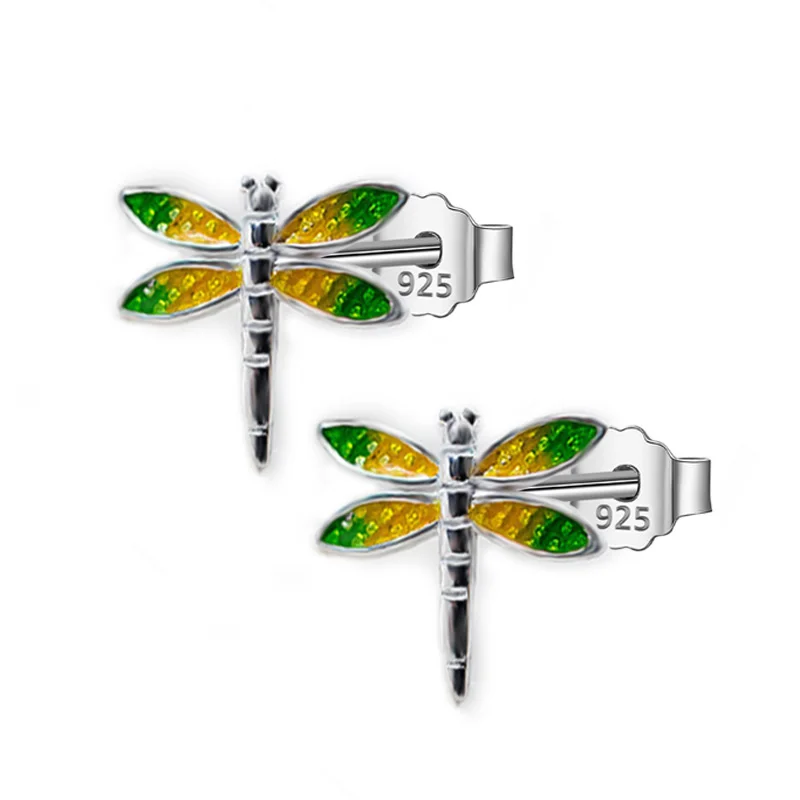 Женские серьги гвоздики в виде стрекозы 10 Х9 мм|fashion stud earrings|stud earringsearrings fashion |