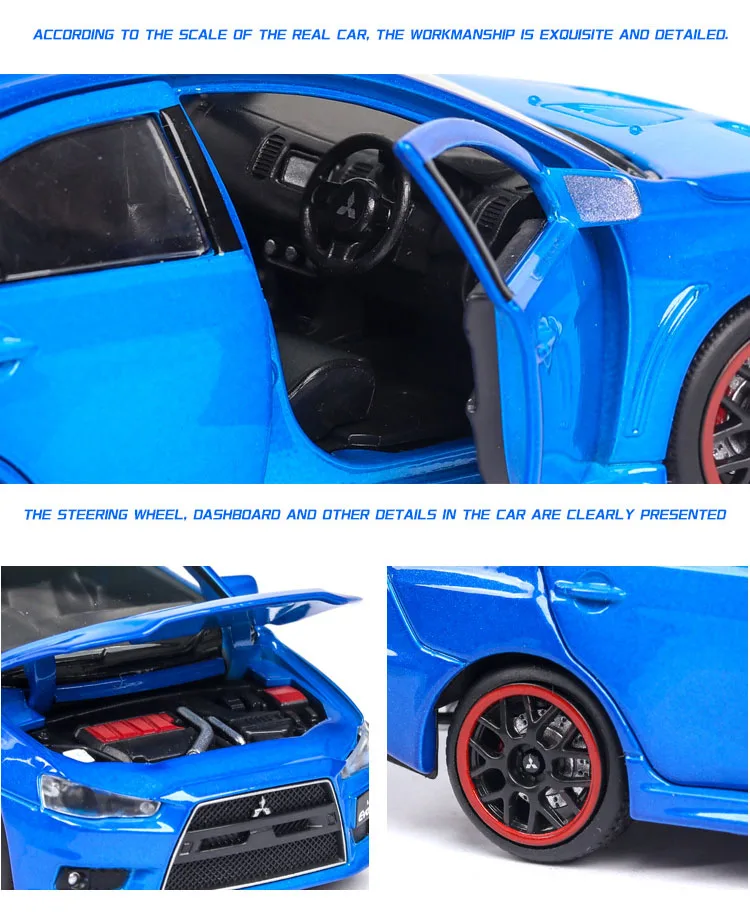 Литье под давлением 1:32 Lancer EVOlution X Коллекционная модель автомобиля из металлического сплава симуляторы машины игрушки для детей Подарки для детей