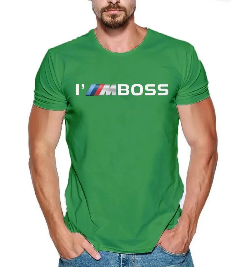 Летняя мужская футболка 2019 модная с логотипом I'm Boss M power забавная из 100% хлопка