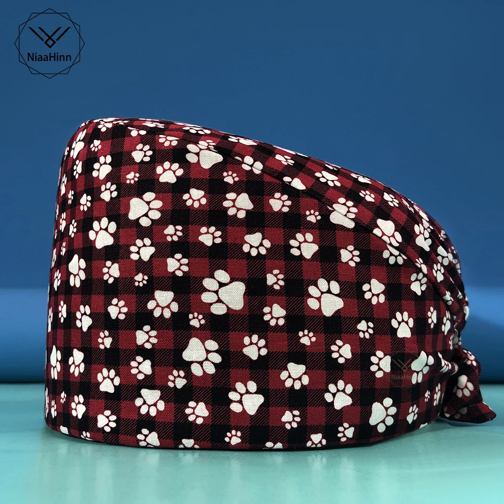 

Scrubs Work Hats Beauty Salon Work Caps Unisex Printing Pet Caring Hats Cute Scrubs Pet Hats Accessories Elastic Cotton new Caps