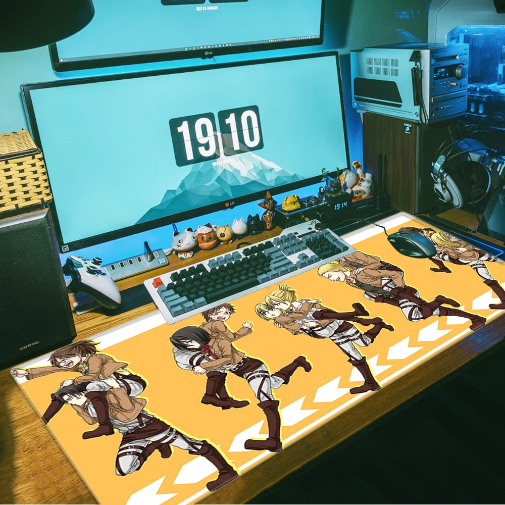 

Attack On Titan Silicone large/small Game Computer Gaming Mousepad Anti-slip Natural Rubber with Locking Edge Gaming Mouse Mat