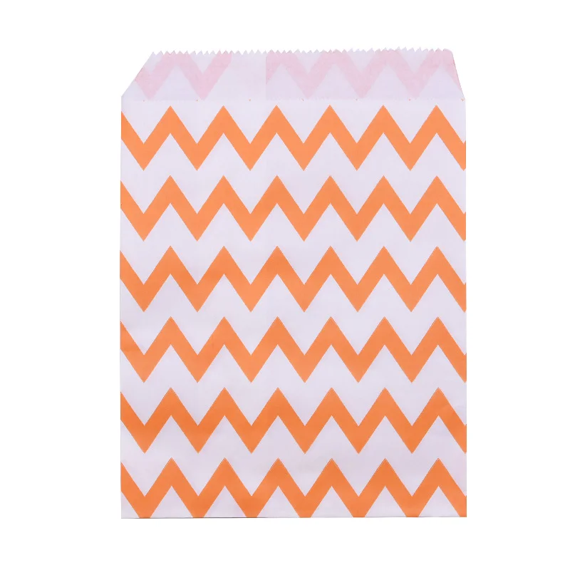 DB09 25/50pcs 18*13cm Kraft Paper Bags Wave Stripe Dot Gift Bag for Wedding Birthday Candy Snack Bag Festival Party Wrapping Supplies - Цвет: DB09