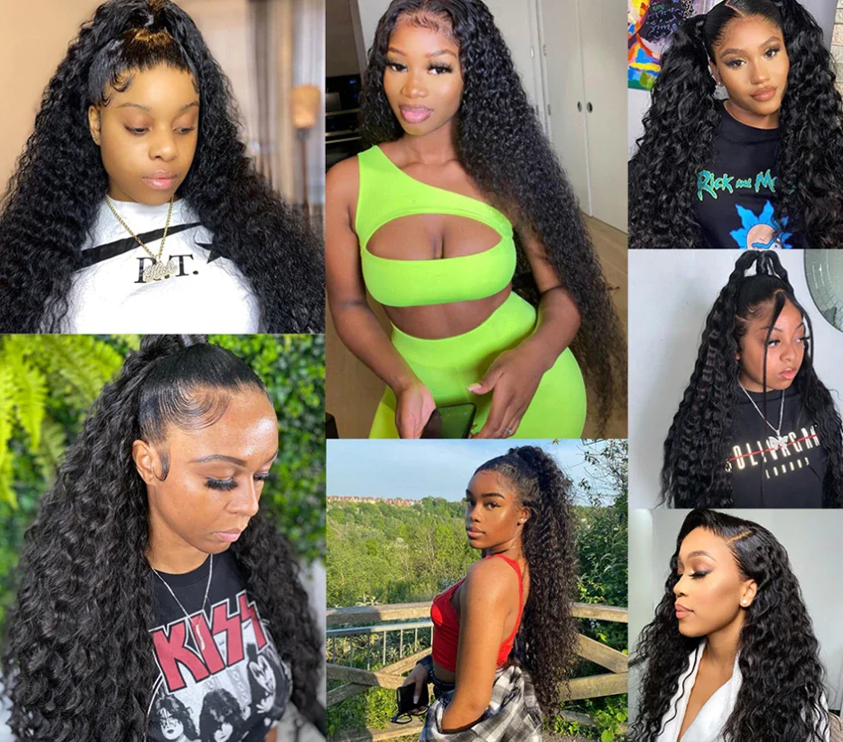 

Alidiamond lace front human hair wigs for Black Women deep wave curly frontal wig brazilian curly lace front wig