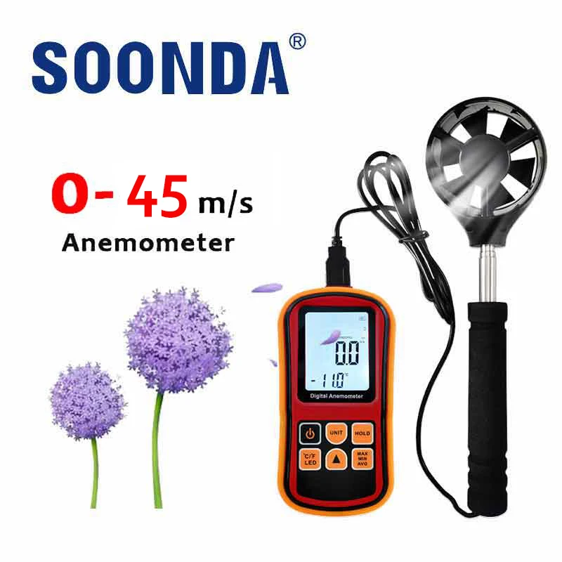 

Цифровой Воздушный Анемометр 2 в 1, датчик громкости и температуры ветра, скорости обмотки, расширенный датчик рабочего колеса, для Windsurf, охо...